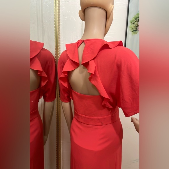 Whistles Red Ruched Wrap Sundress - Picture 14 of 16